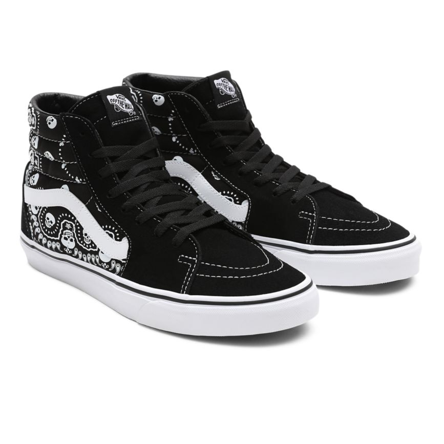 Vans Bandana SK8-Hi Dam Svarta/Vita - Vans Höga Skor Butiker (ECUPL9168)